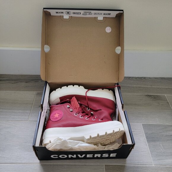 Burgundy High Top Converse Lugged Boot - Picture 3 of 6